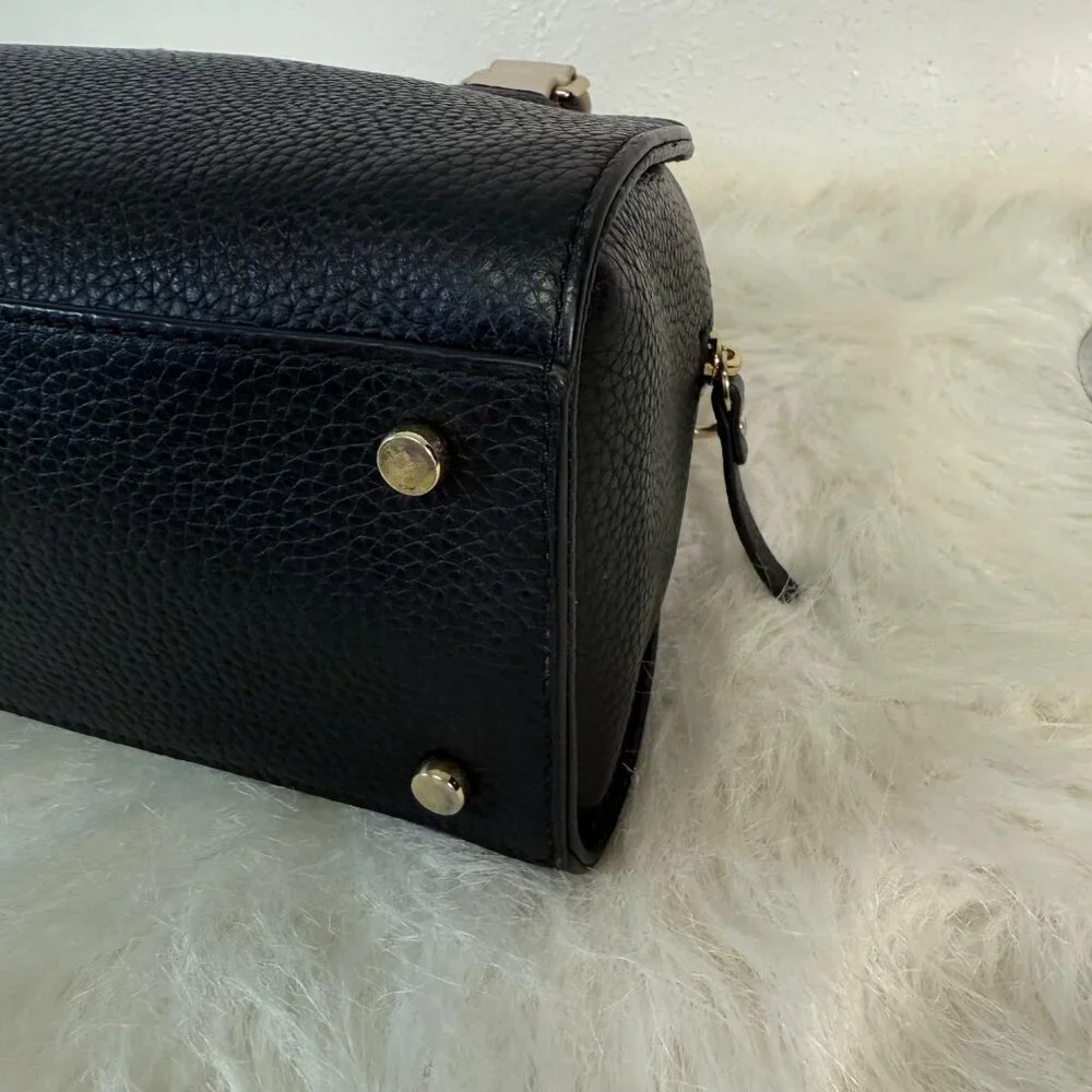 Kate Spade Sawyer Henderson Street Black Satchel Pumise Leather CrossbodyBag Bow